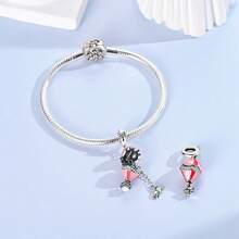 1 Pc Sliver Plated Travel Airplane Ticket Luggage Foreign Architecture Charm Fit Bracelet For Diy Jewelry Making, Ideal Choice For Women Jewelry Gift - Silver - View 9