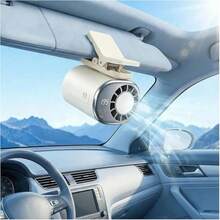 2026 New Arrival Clip On Fan, USB Rechargeable Personal Fan, 360° Rotatable Car Vent Fan With Power Bank And LED Display, Up To 10-20 Working Hours, For Car, Office, Bedroom - D-white - View 10