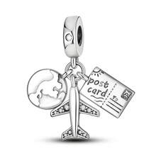 1 Pc Sliver Plated Travel Airplane Ticket Luggage Foreign Architecture Charm Fit Bracelet For Diy Jewelry Making, Ideal Choice For Women Jewelry Gift - Silver - View 22