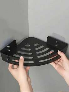 1PC/2PCS Light‑Weight ABS Material No‑Drill Corner Shelf, Self‑Adhesive Or Suction Cup Options Available,Wall Mount Storage Organizer, Waterproof Space‑Saving Rack For Bathroom, Shower, Sink & Kitchen, Easy To Install - Multicolor - View 12