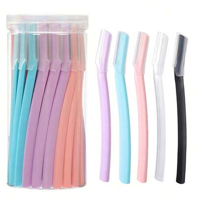 5/15/25pcs Eyebrow Trimmer Set, Eyebrow Trimmer, Long Handle Trimmer, Eyebrow Groomer, Beauty Tool For Shaping And Trimming Eyebrows, Exfoliating And Callus Removal Tool, Razor, Precision Eyebrow Trimmer, Face And Neck Shaver Blades