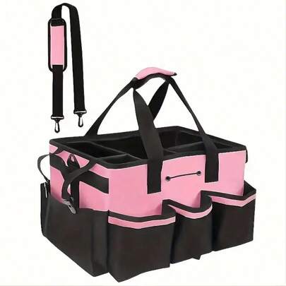 Large Cleaning And Storage Bag: Features A Built-In Sturdy Support Panel, A Cleaning And Organization Bag With Removable Dividers, And Adjustable Shoulder And Waist Straps-Ideal For Cleaning Staff And Housekeepers