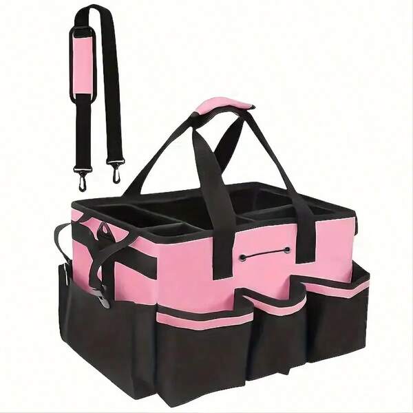 Large Cleaning And Storage Bag: Features A Built-In Sturdy Support Panel, A Cleaning And Organization Bag With Removable Dividers, And Adjustable Shoulder And Waist Straps-Ideal For Cleaning Staff And Housekeepers