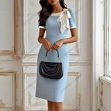 Women Midi Dresses - Light Blue - View 5
