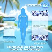1pc/2pcs Inflatable Hammock With Net Pouch, 4-In-1 Inflatable Mattress Floating Lounge Chair Swimming Pool Adult Inflatable Recliner Swimming Pool Mattress With Net Pouch, Swimming Pool Toy Accessory Suitable For Lounge Chair, Pool Chair, Pool Mattress, Pool Inflatable, Beach Essentials, Pool Float - 彩色 - 查看 5