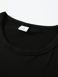 Camiseta de algodón de manga corta para mujer, con estampado de personajes vintage, top casual de cuello redondo y manga corta, adecuada para usar en primavera y verano, cómoda y transpirable, apropiada para todas las estaciones, ropa de mujer. - Negro - Ver 7