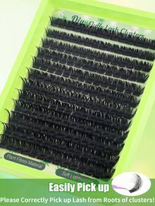 240/192/168/144支 80D-200D 混合簇状假睫毛，0.07mm 粗细，D 卷度，长度 10mm-18mm，混合自然款，俄式扁平浓密蓬松手工仿貂毛假睫毛簇，适合万圣节、节日、圣诞节妆容，是新手入门的理想选择。 - D - 查看 6