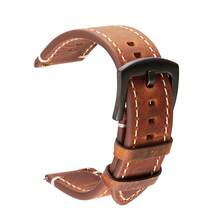 Quick Release Crazy Horse Leather Watch Band For Women Men 18mm 20mm 22mm 24mm Durable Genuine Leather Replacement Strap - Mouldless - View 4