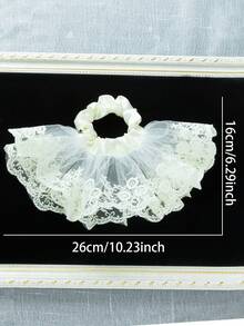 1pc Solid Color Lace Embroidered Wide-Banded Scrunchie, Daily Wear Hair Accessory For Women,Travel,Birthday - Multicolor - View 4