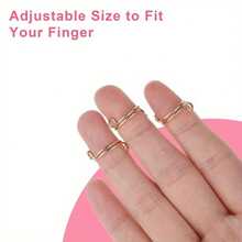 10pcs Adjustable Reusable Nail Rings, Suitable For Nail Art Without Glue, Daily Wear, Fade-Resistant - Multicolor - View 4