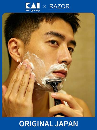 KAI Men's Shaver XF5-4BS AX-5SE1 PR5-3P8 BSTX-2P Multi-Blade Shaving System, 2-5 Blades Options, Rotating Head, Blueberry Lubricating Strip, Ergonomic Handle, Disposable And Replaceable Blades, Suitable For Daily Grooming And Travel, Multiple Packaging Options