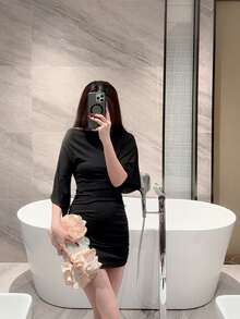 月光之夜手拿包，一款优雅复古杏色闪亮亮片水钻装饰手拿包，奢华蝴蝶结花瓣荷叶边设计单肩包，适合晚宴、约会、婚礼和正式场合，是送给女性朋友的完美礼物。 - 杏色 - 查看 11