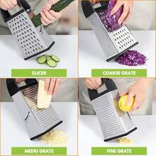 Grater Stainless Steel Graters For Kitchen Cheese Shredder Shredder Kitchen Gadgets Kitchen Tools Kitchen Gifts For Chef Dishwasher  Zester - Black - View 4