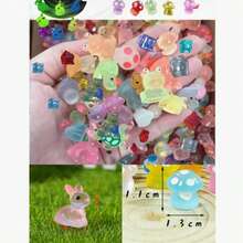 20/40/50pcs Resin Glow-In-The-Dark Small Animal Figurines, Random Colors, No Electricity Needed, Suitable For Garden, Party, Small Landscape, Pool, Dollhouse Decor And Other Festivals, Aesthetic - Multicolor - View 7