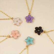 Set de 5 collares con flores pequeñas, estilo bohemio, estilo bosque, joyería para niñas, al por mayor - Multicolor - Ver 2