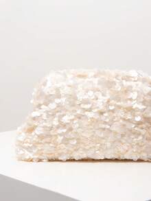 (Random Pattern) Sequin Women's Clutch Bag, Elegant Party Bag, Wedding Accessories - Beige - View 4