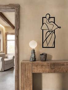 Minimalist Line Art Metal Wall Decor, Abstract Female Profile, Modern Home Wall Decoration, Suitable For Living Room, Bedroom, Office, Ideal Holiday Gift, Perfect Housewarming Gift For Friends - Abstract Art Female - View 5
