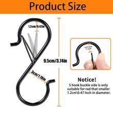 2/6/10pcs S-Shaped Hooks, 3.5 Inch Thick Metal S Hooks With Rings, Suitable For Hanging Plants, Clothes Hangers, Kitchen Utensils, Pots And Pans, Bags, Cups, Wedding Decorations, Flower Pots, Balcony, Curtains And Shower Curtains - Multicolor - View 4