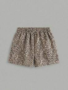 2 piezas Conjunto de top de manga corta con estampado FLOR y short animal print estampado animal para mujer- Traje de verano de dos piezas para mujer para vacaciones en la playa - Blanco - Ver 2