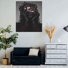 1 Pieza Retrato de la Reina Oscura Impresión 2D Sin Marco Lienzo Impermeable Arte Gótico Estético Misterioso Regalo Ideal para Oficina Café Hogar Sala Dormitorio Aula Cocina Decoración de Pared - Enmarcado - Ver 5