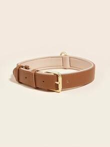 Collar Pet Supplies Suitable For Small, Medium, And Large Dogs Faux Leather - Brown - View 4