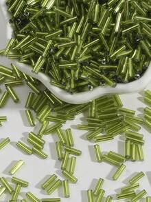 100克/约2000颗时尚亮色玻璃管珠，DIY珠宝配件，适用于手链、项链和服装装饰，非常适合手工工艺品制作。 - 2X6玻璃管珠 - 查看 6