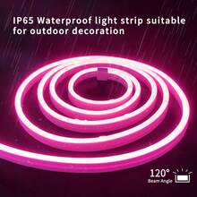 1 st 1,5 m/59 tum rosa neon LED-ljuslist, 5V 2835-lampor, USB-driven flexibel neonbelysning och hållbar lågspänningstejp, lämplig för tak, bar, arbetsbänk och utomhusdekoration - Vitt - Visa 5