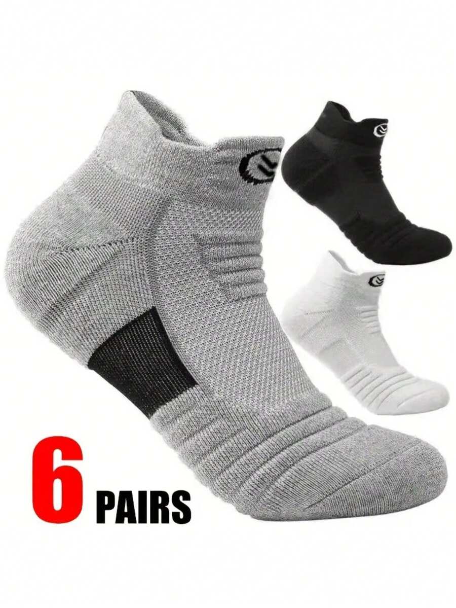 12pcs/6 Pairs Spring & Summer New Breathable Moisture-Wicking Minimalist Versatile Soft Comfortable Patchwork Ankle Socks, Suitable For Pairing With Sports Shoes, Casual Shoes, Unisex - Multicolor - View 1