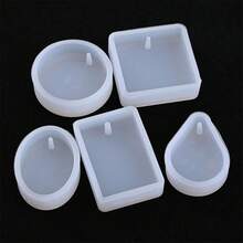 6pcs Round/Rectangle Pendant Silicone Mold Set, Crystal Epoxy Resin Jewelry Making Casting Molds - 6pcs/set - View 11