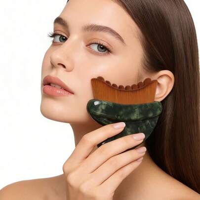 Cọ massage dẫn lưu bạch huyết mới, cọ tạo hình đường nét khuôn mặt, cọ massage cán nhựa. Thích hợp để massage huyệt đạo trên mặt và chăm sóc cổ, thúc đẩy tuần hoàn máu. Cọ làm sạch da, cọ trang điểm, cọ massage. Sử dụng tại nhà, khi đi du lịch, nơi làm việc. Quà tặng ngày lễ.