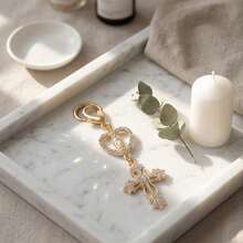 20sets/60pcs Gold Cross Keychain Set, Baptism Gift Set, Communion Gift, Baptism Favor, Communion Decoration - Multicolor - View 4