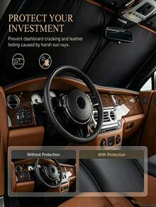 1pc Car Sun Shade, Portable Heat Insulation Sunshade, Foldable Car Interior Sunshade, Easy Installation, Practical Essential Car Interior Accessory, Suitable For Outdoor Use And Travel, Fits All Car Models, Summer Car Accessory - Multicolor - View 11