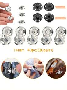 50 chiếc khuy bấm may 10mm, khuy bấm kim loại, thích hợp cho vest, áo khoác, quần jean, áo sơ mi, tự làm đồ thủ công, túi xách, ví, phụ kiện may vá, đồ thủ công mỹ nghệ, túi xách, quần áo. - đen - Xem 23