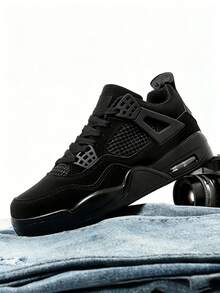 Men's Fashion Mid-Top Athletic Sneakers, Dual-Use, Performance Sneakers, Iconic Design Shoes - Mèo đen - Xem 1