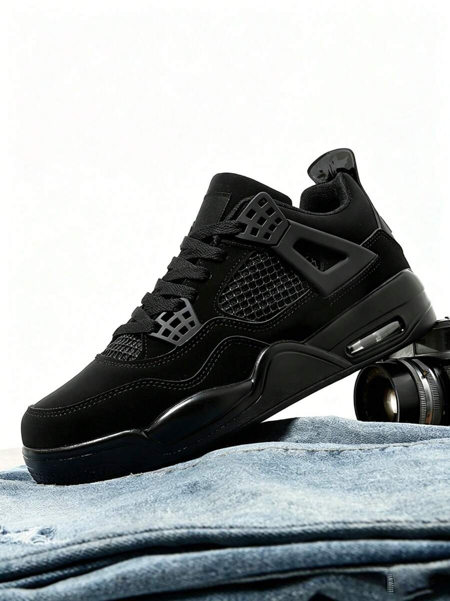 Men's Fashion Mid-Top Athletic Sneakers, Dual-Use, Performance Sneakers, Iconic Design Shoes - Mèo đen - Xem 1