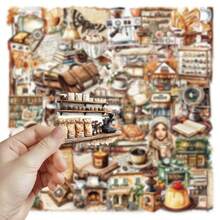 50 buah Stiker Kopi Vintage, Cocok untuk Laptop, Ponsel, Tablet, Gitar, Koper, Scrapbooking, dan Proyek Dekorasi DIY Lainnya - Kopi Retro - View 3