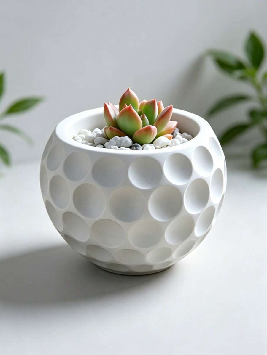 Khuôn silicon tự làm chân nến chấm bi tròn, khuôn thạch cao làm chậu cây mọng nước, dụng cụ làm đồ thủ công bằng nhựa epoxy. - khuôn silicon trắng - Xem 1