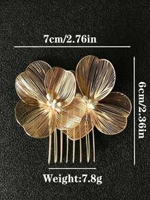 1pc Gold Butterfly Bridal Party Holiday Adult Hair Comb, Handmade Hair Accessory Suitable For Weddings - Gold - View 10