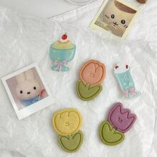 6pcs Minimalist Tulip Cookie Cutter, Cute Cartoon Flower Baking Tool, Suitable For Spring DIY Desserts And Baby Shower Party - View 2