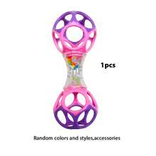 1 Buah Mainan Kerincingan Bayi Gaya Dumbbell, Mainan Genggam Sensorik Bayi Bola Ganda Berongga dengan Manik Warna-warni di Dalam, Mainan Latihan Menggenggam untuk Perkembangan Dini, Hadiah Bayi Baru Lahir, Shower Bayi, Ulang Tahun dan Hari Raya - MultiWarna - View 6