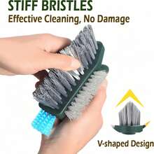2-en-1 Brosse de nettoyage des fentes, Brosse de nettoyage multifonctionnelle à main, Brosse sans angle mort, Accessoire de maison idéal, Convient pour le nettoyage des fenêtres, des fentes, des cuisinières, des portes, des bacs de lavage - Multicolore - Voir 3
