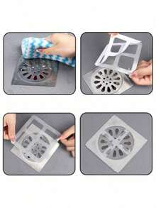 50pcs Disposable Drain Anti-Clogging Filters, Disposable Shower And Bathtub Hair Collectors, Easy-To-Install Drain Filter Stickers, Kitchen Sinks And Laundry Room Disposable Drain Covers That Effectively Clog Hair And Prevent Insects - Multicolor - View 4