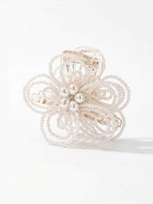 1pc Women New French-Style Vintage Pearl Hair Claw, Elegant And Versatile, Suitable For All Occasions. Can Be Used For Half-Up Hairstyles Hairpin. Hair Accessory.,Festival,Party - Multicolor - View 7