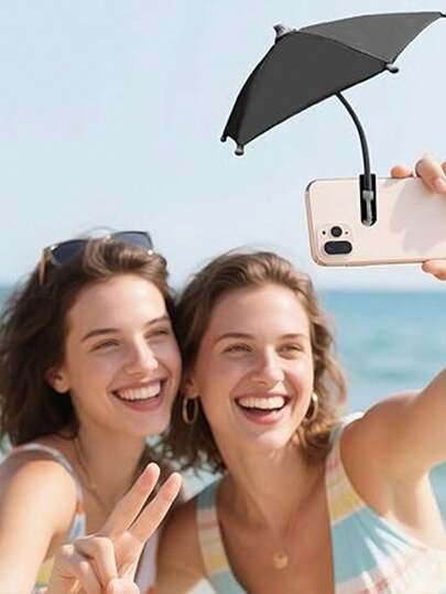 1 pieza Mini parasol portátil para teléfono, protección contra la luz solar y la lluvia para el teléfono, antirreflejo para fotografía, fácil instalación sin electricidad