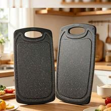 1pc Thick & Durable Plastic Cutting Board, Minimalist Solid Dark Gray Square Double-Sided Non-Slip Design, Machine Washable, Suitable For Daily Cooking, Holiday Gatherings, And Kitchen Prep - Black - View 7