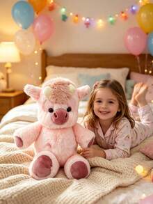 1 pezzo Bambola di peluche rosa carina da 40 cm/15,75 pollici, bambola di animali imbottiti morbidi e soffici, adatta per la decorazione della camera da letto di bambini e adulti, decorazioni, compleanni, matrimoni, San Valentino, Pasqua, regali di Natale - Rosa - Visualizzare 10