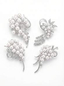Broches fleuries de perles à la mode - épingles de revers élégantes pour femmes, accessoires de bijoux unisexes pour les fêtes décontractées / cadeaux pour amis, décorations - fleur de perle - Voir 5