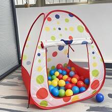 4 Stücke rotes Kinder-Zelt mit Punkten, geeignet für Jungen und Mädchen für drinnen und Outdoor, Kinderspielhaus-Thema, Spielhaus für drinnen und Outdoor, Zeit für fantasievolles Rollenspiel, perfektes Geschenk zum Geburtstag und zu Feiertagen - Rot-Weiß - Übersicht 3