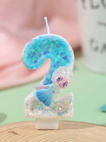 Série de bougies d'anniversaire, faveurs de fête, bougies décoratives pour gâteau d'anniversaire, bougies de célébration d'anniversaire, décorations faites à la main - Glace et neige - Voir 4