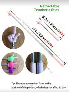 1pc Retractable Pointer Stick, Suitable For Classroom Teaching, Great For Teachers, Handheld Retractable Pointer, Retractable Reading Tool, Birthday Gift - Multicolor - View 10